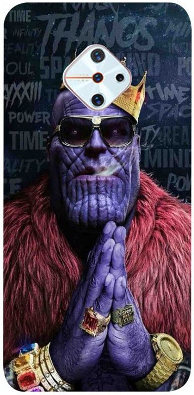 Golden Mask Back Cover for Vivo S1 Pro Purple Thanos  (Multicolor, Waterproof, Silicon, Pack of: 1)