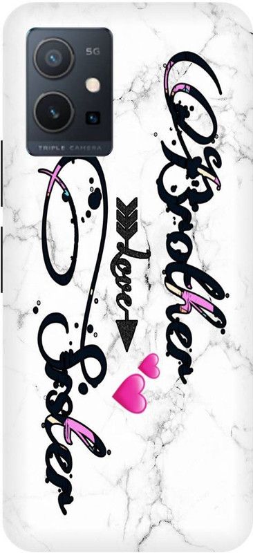 THE NARAYANA COLLECTIONS Back Cover for VIVO T1 5G-V2141-BHAI,BAHAN,BROTHER,SISTER  (Multicolor, Hard Case, Pack of: 1)