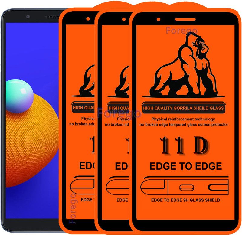 Forego Edge To Edge Tempered Glass for Samsung M01 Core  (Pack of 3)