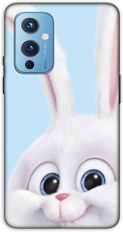 iprinto Back Cover for OnePlus 9 Cute rabbit Back Cover  (White, Hard Case, Pack of: 1)
