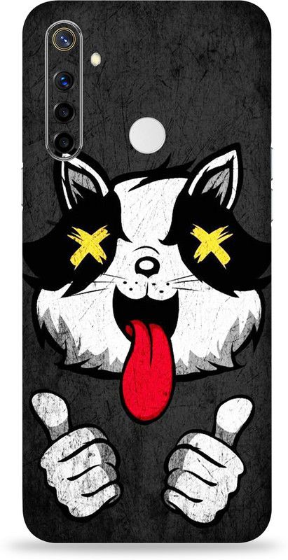 LAMHA Realme Narzo 10 Mobile Skin  (Ultra Super Crazy Cat Skin With High Matte Finish.)