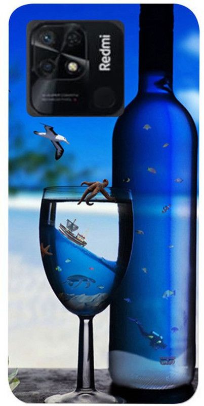 Sky Hawk Back Cover for Redmi 10 power  (Blue, White, Waterproof, Silicon)