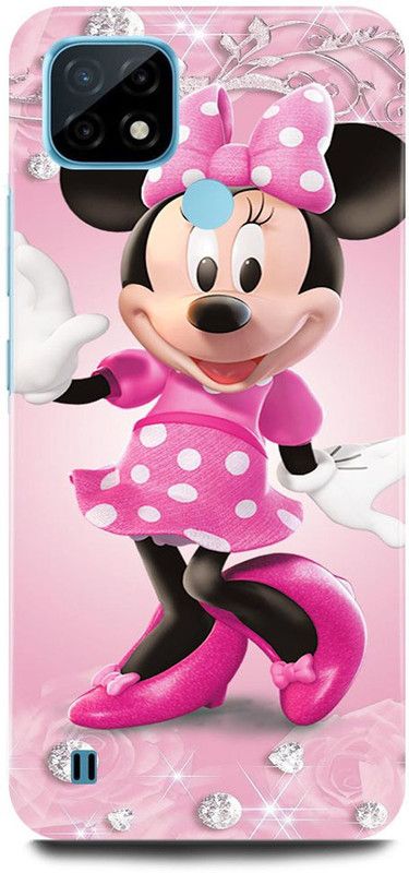 FRONK Back Cover for Realme C21, RMX3201, MICKEY, MOUSE, MINNIE, MOUSE, DOLL, TEDDY, LOVE  (Pink, Hard Case, Pack of: 1)