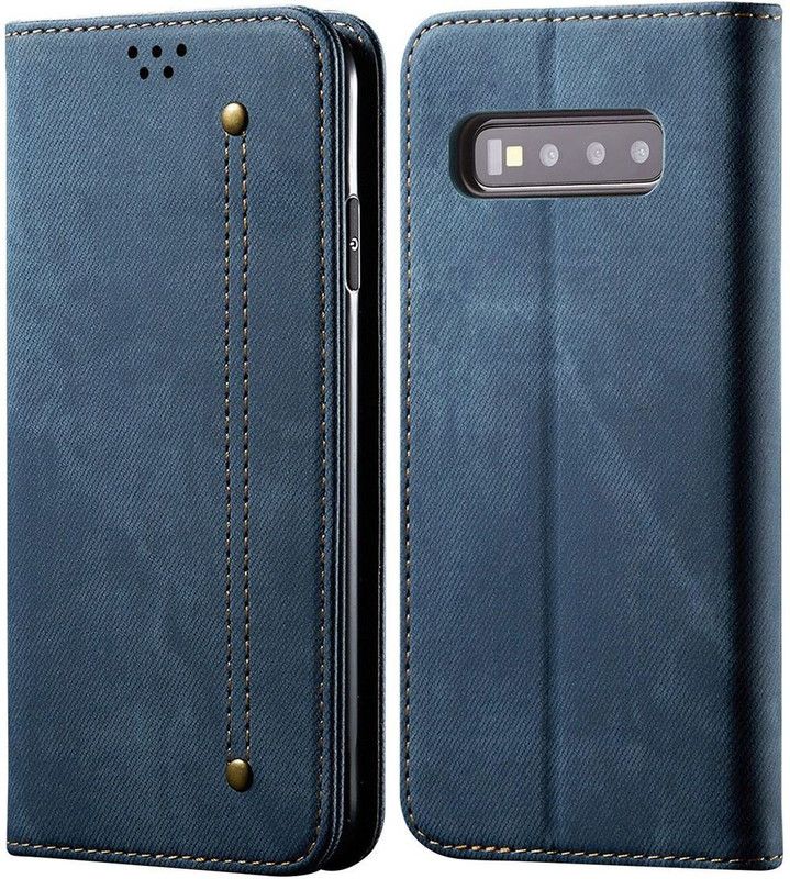 Dg Ming Wallet Case Cover for Samsung Galaxy S10  (Blue, Magnetic Case, Pack of: 1)