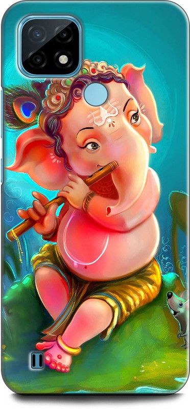 INDICRAFT Back Cover for Realme C21Y, RMX3261 GANESH JI, GANPATI, LORD GANESHA, GOD  (Multicolor, Dual Protection, Pack of: 1)