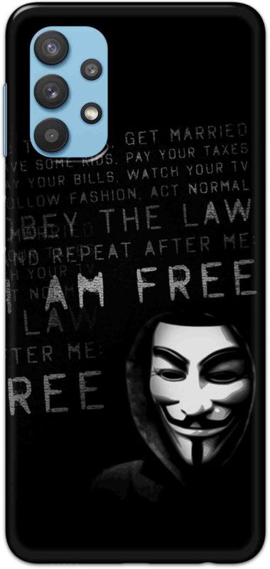 NDCOM Back Cover for Samsung Galaxy A32 I Am Free Printed  (Multicolor, Hard Case, Pack of: 1)