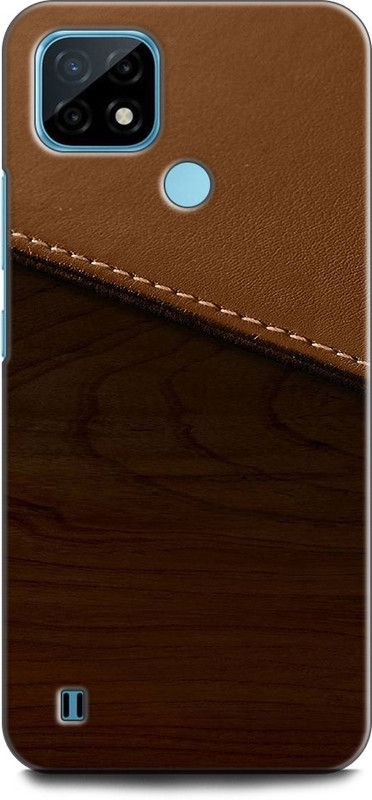 INDICRAFT Back Cover for Realme C21Y, RMX3261 BROWN, LEATHER TEXTURE, WOODEN, ABSTRACT  (Multicolor, Dual Protection, Pack of: 1)