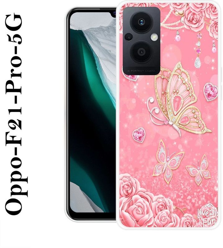 KUDI Back Cover for Oppo F21 Pro 5G  (Pink, Silicon)