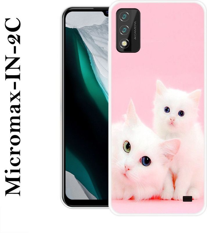 REALKING Back Cover for Micromax in 2c  (Pink, White, Hard Case, Silicon)
