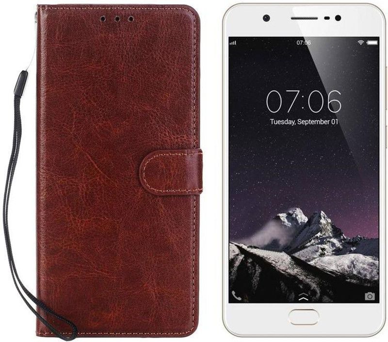 Dgeot Flip Cover for Vivo Y69 (Matte Black, 32 GB) (3 GB RAM)  (Brown, Dual Protection, Pack of: 1)