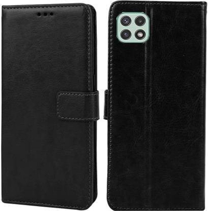 Rakulo Flip Cover for Samsung Galaxy A22 5G  (Black, Dual Protection, Pack of: 1)