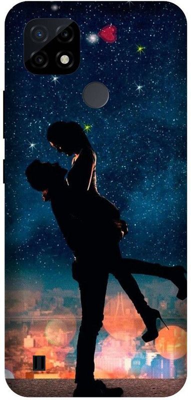 Yoprint Back Cover for REALME C21 Boy And Girl Cupple Printed back Cover  (Multicolor, Hard Case, Pack of: 1)