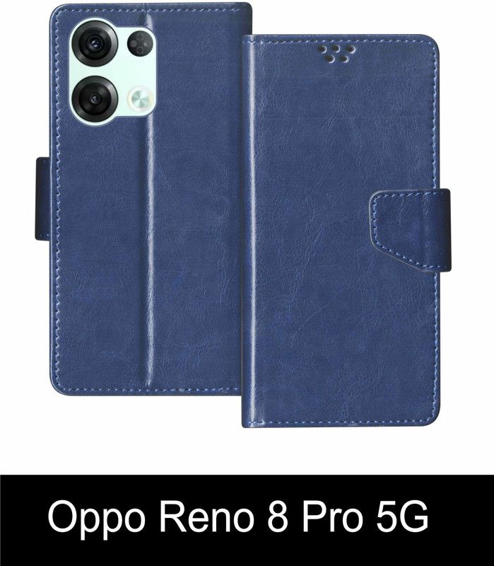 korumacase Flip Cover for Oppo Reno 8 Pro 5G  (Blue, Shock Proof, Pack of: 1)