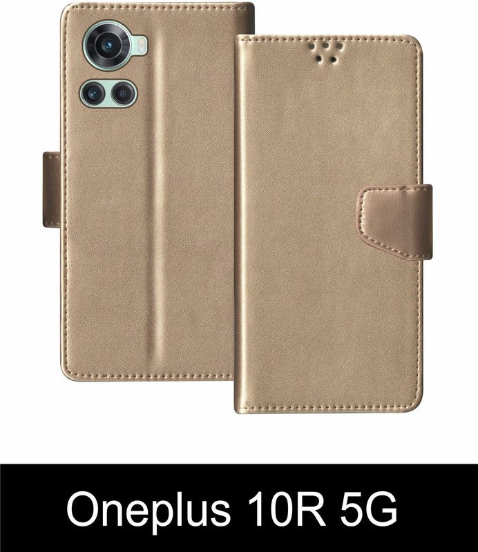 SBMS Flip Cover for OnePlus 10 Pro 5G  (Gold, Shock Proof, Pack of: 1)