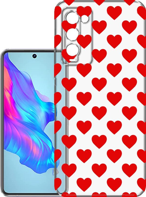 HANIRY Back Cover for Tecno Camon 18 / Tecno CH6h back cover, HEART PATTERN, Designer, PNG_58  (Multicolor, Flexible, Silicon, Pack of: 1)