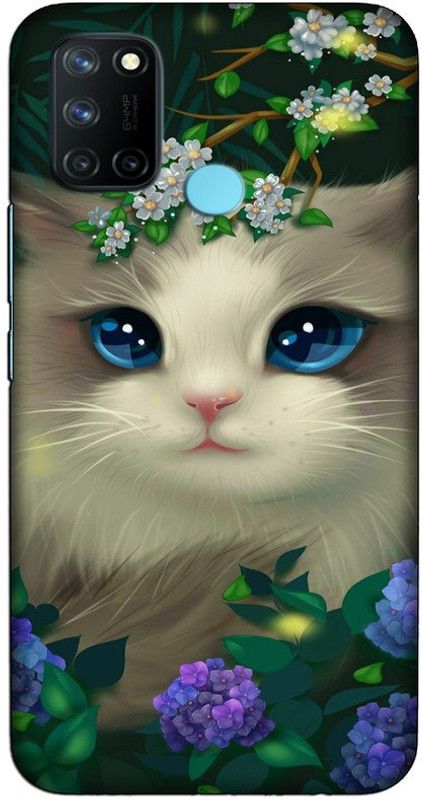 CROKIAN Back Cover for Realme 7i Cute cat Back Cover  (Multicolor, Hard Case, Pack of: 1)