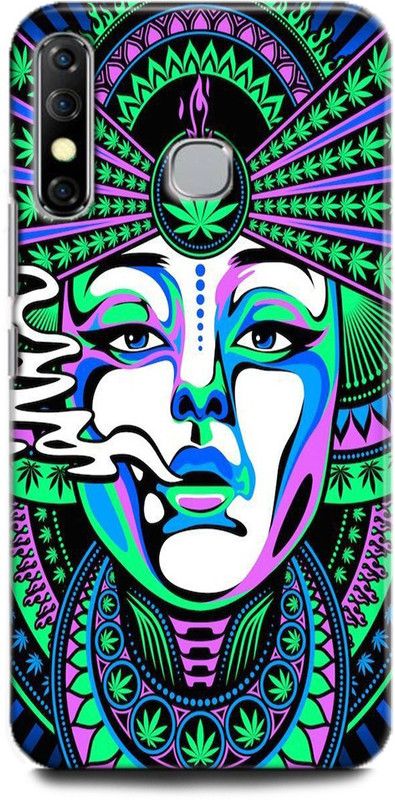 KEYCENT Back Cover for Infinix Hot 8 WEED ART, TRIPPY, GIRL, PIN OF ART, ABSTRACT, TEXTURE  (Multicolor, Shock Proof, Pack of: 1)