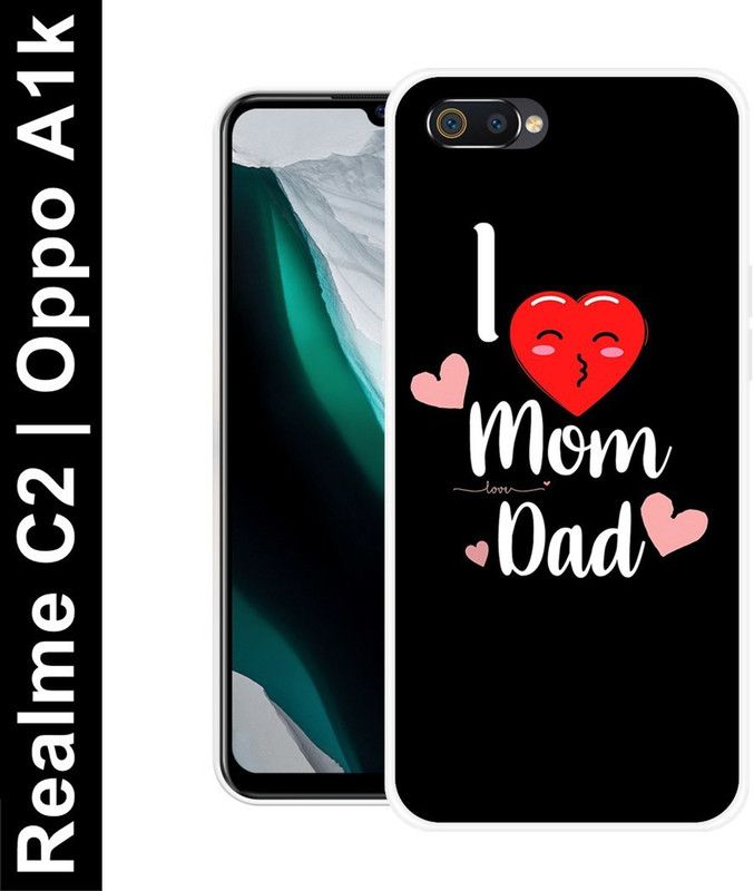 Aabra Back Cover for Realme C2, Oppo A1k  (Black, Flexible, Silicon, Pack of: 1)