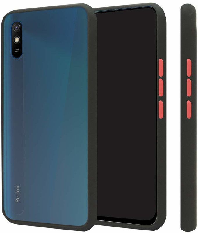 Wideals Back Cover for Redmi 9A Smoke Matte Full Cover Protective Back Case  (Black, Hard Case, Pack of: 1)
