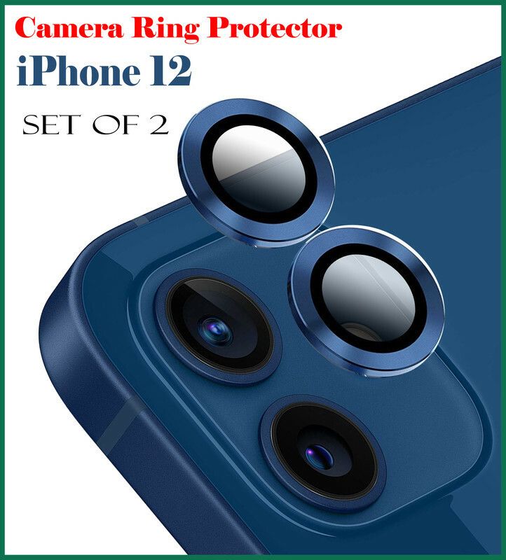 Ychroze Back Camera Lens Ring Guard Protector for APPLE iPhone 12 (Blue Color)  (Pack of: 1)