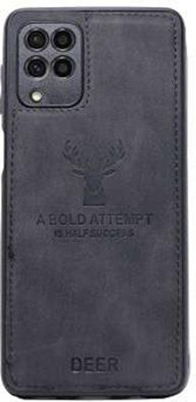 Europe Mart Book Cover for Samsung Galaxy A12 | Hybrid Fabric Case | Flexible & Shockproof |Deer Series  (Black, Grip Case, Pack of: 1)