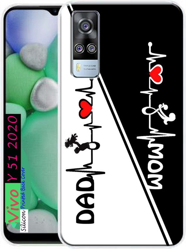 KENTAROELENE Back Cover for Vivo y51 2020, Vivo Y51 2020 back cover  (Multicolor, Dual Protection, Silicon, Pack of: 1)