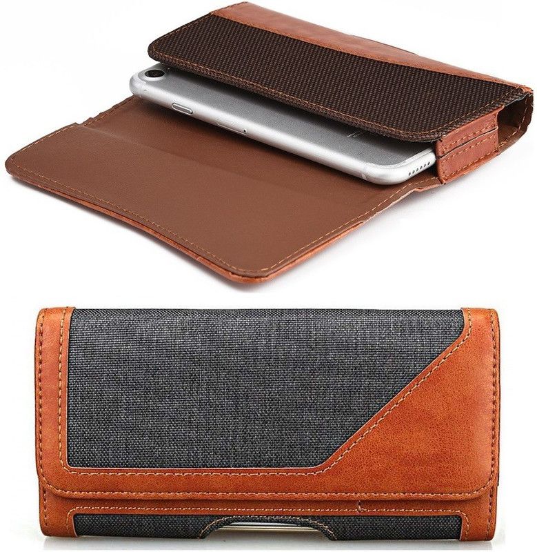 realtech Pouch for Honor 20 Pro  (Brown, Holster, Pack of: 1)