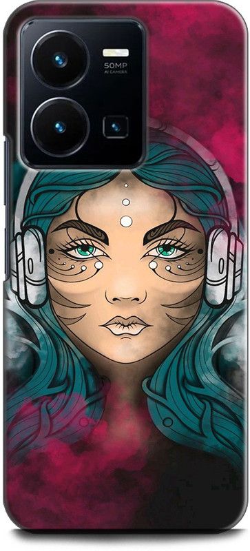 INDICRAFT Back Cover for Vivo Y35, V2205 GIRL, HOOD, ANIME, MASK, GIRL, SPARKS, TEXTURE, ART  (Multicolor, Shock Proof, Pack of: 1)