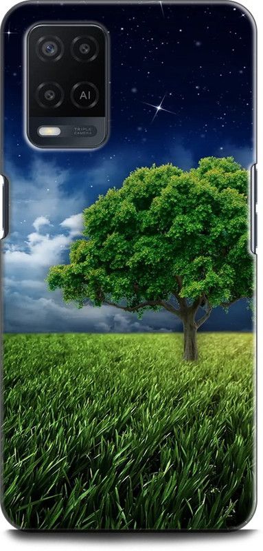 INDICRAFT Back Cover for OPPO A54, CPH2239 TREE, NIGHT, MOON, FIELD, GALAXY, LANDSCAPE  (Multicolor, Dual Protection, Pack of: 1)