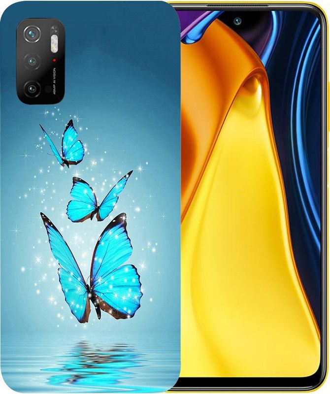 METOO Back Cover for POCO M3 Pro, ButterflyDesign back cover Print :: 681, POCO M3 Pro back cover for boys, girls, Friends  (Multicolor, Dual Protection, Silicon)