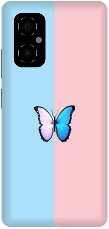 play fast Back Cover for POCO M4 5G, MZB0BRWIN, BLUE, BUTTERFLY, COLORFUL  (Multicolor, Hard Case, Pack of: 1)