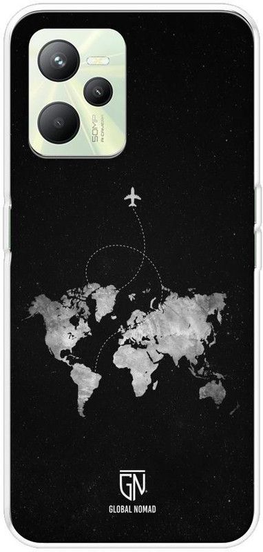 GLOBAL NOMAD Back Cover for Realme C35  (Black, Grey, Grip Case, Silicon, Pack of: 1)