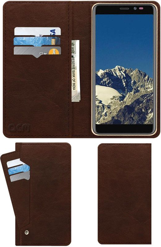 ACM Flip Cover for Mobiistar C1 Lite  (Brown, Cases with Holder, Pack of: 1)