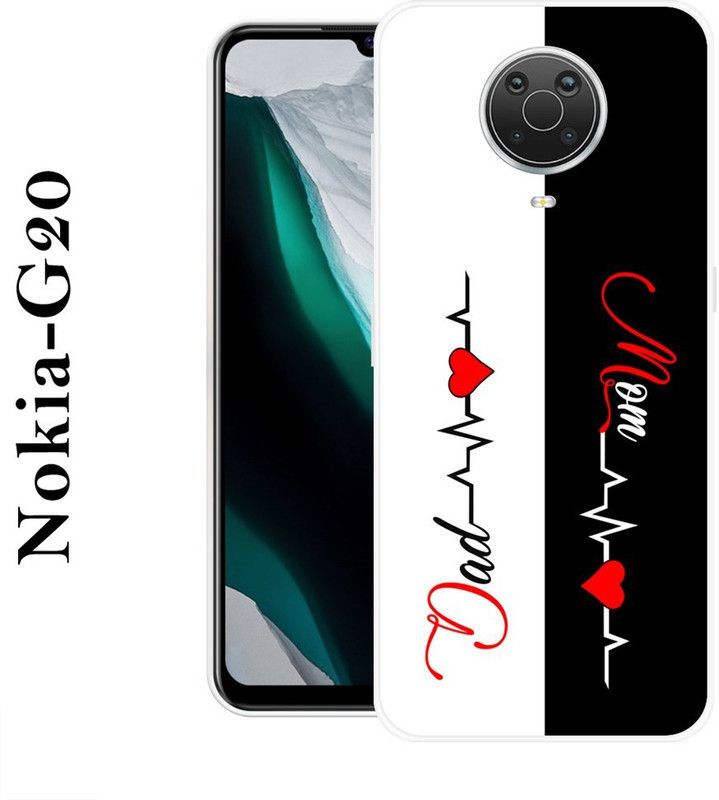 JATLAND Back Cover for Nokia G20  (Black, White, Grip Case, Silicon)