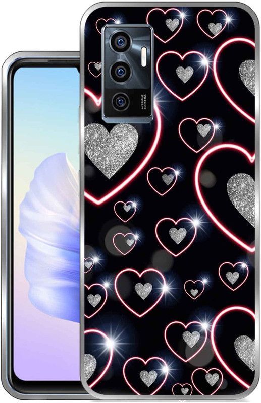 Vascase Back Cover for Vivo V23e  (Black, Pink, Silicon, Pack of: 1)
