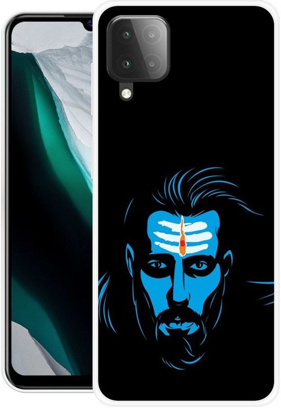 NEVYZAP Back Cover for Samsung Galaxy F12  (Blue, Black, Grip Case, Silicon)