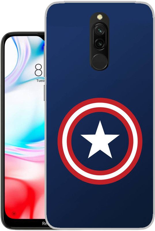 Snazzy Back Cover for mi redmi 8  (Blue, Grip Case, Silicon, Pack of: 1)
