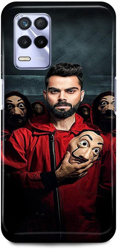 JUGGA Back Cover for Realme Narzo 30 5G, MONEY, HEIST, MASK, VIRAT, KOHLI, INDIAN, PLAYER  (Red, Hard Case, Pack of: 1)