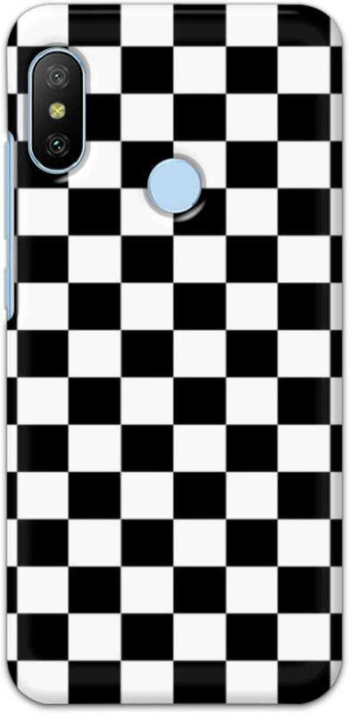 NDCOM Back Cover for Mi A2 Black And White Color Blocks Printed  (Multicolor, Hard Case, Pack of: 1)