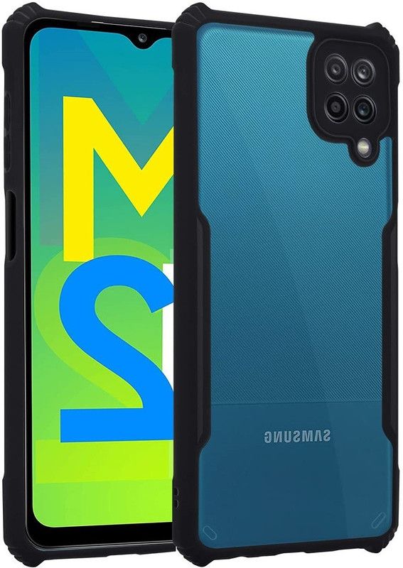 Phone Back Cover Back Cover for Samsung A22, Galaxy A22  (Black, Transparent, Grip Case)