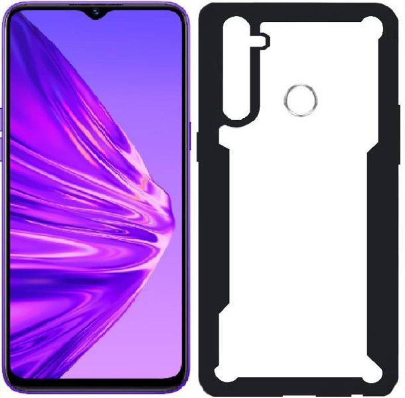 filbay Back Cover for Realme Narzo 20A  (Black, Transparent, Shock Proof, Pack of: 1)