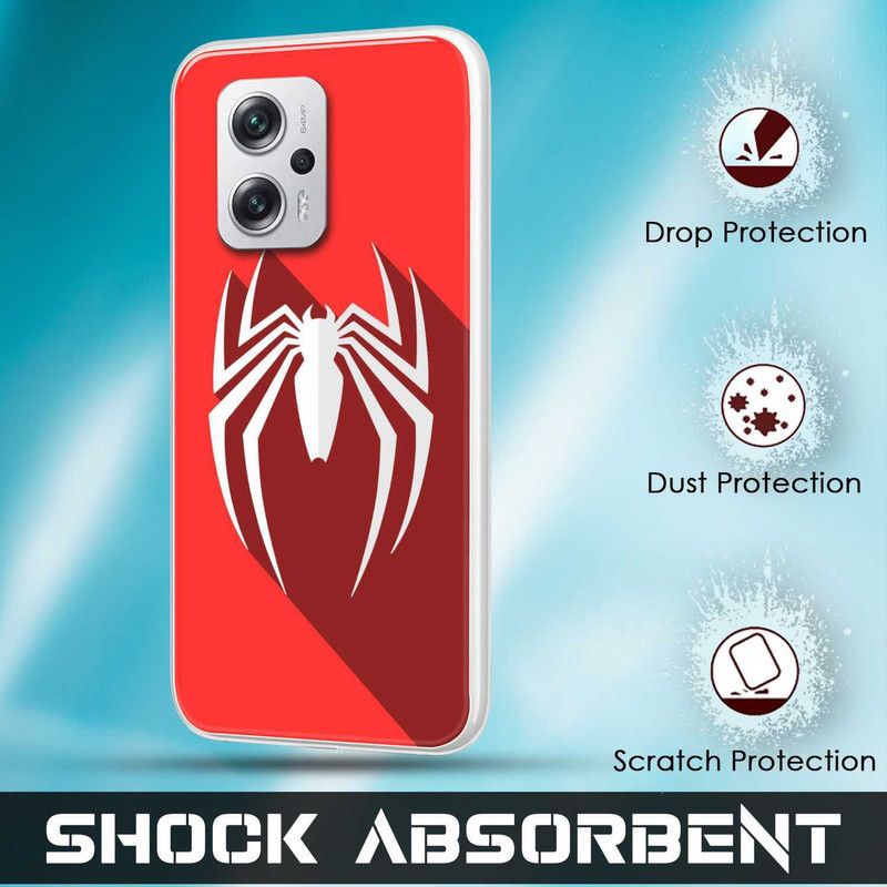Vascase Back Cover for Redmi K50i 5G  (Red, White, Silicon, Pack of: 1)