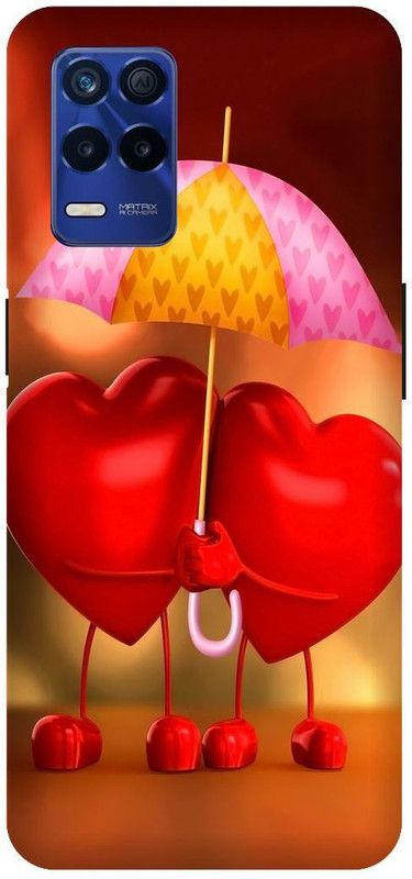 Bluvver Back Cover for Realme 8s 5G , RMX3381, Printed Love Hart Mobile Back Cover  (Multicolor, Hard Case, Pack of: 1)
