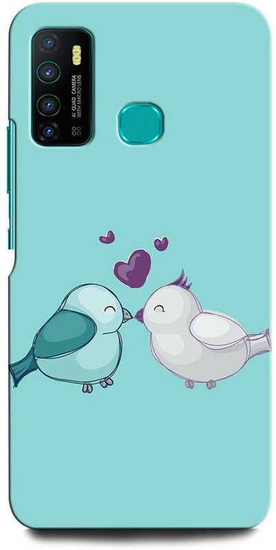 INTELLIZE Back Cover for Infinix Hot 9 LOVE BIRDS, CUTE, LOVE, FUNNY, HEART, BIRD KISS  (Multicolor, Hard Case, Pack of: 1)
