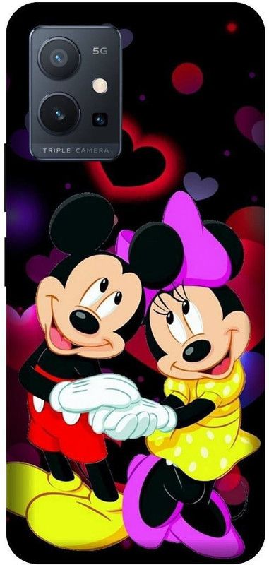 VS PRINT LINK Back Cover for VIVO T1 (5G) , V2141 ,mickey,minnie,mouse,pink,Printed back cover  (Multicolor, Hard Case, Pack of: 1)