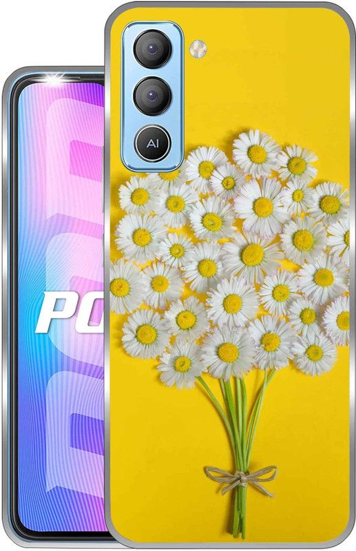 Vascase Back Cover for Tecno Pop 5 LTE  (Yellow, White, Silicon, Pack of: 1)