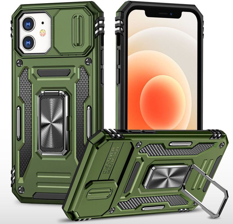 Cubix Back Cover for Apple iPhone 12 Pro / iPhone 12 (6.1 Inch)  (Green, Dual Protection, Pack of: 1)
