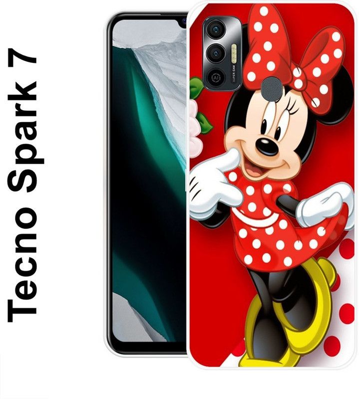 JATLAND Back Cover for Tecno Spark 7, Tecno Spark 7T  (Red, Black, Silicon)