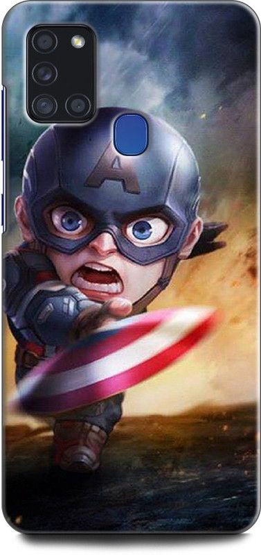 Afterglow Back Cover for SAMSUNG Galaxy A21s CAPTAIN AMERICA, SUPERHERO, AVENGERS, MARVAL, COMIC, SHIELD  (Multicolor, Shock Proof, Pack of: 1)