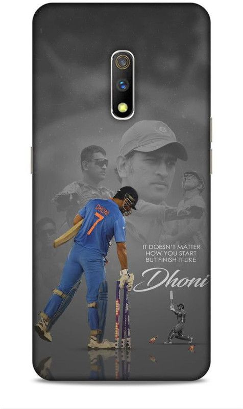 zingcart Back Cover for REALME X, Black and Coloured Finish it Like Dhoni Edition Printed Back Cover Case  (Multicolor, Hard Case, Pack of: 1)